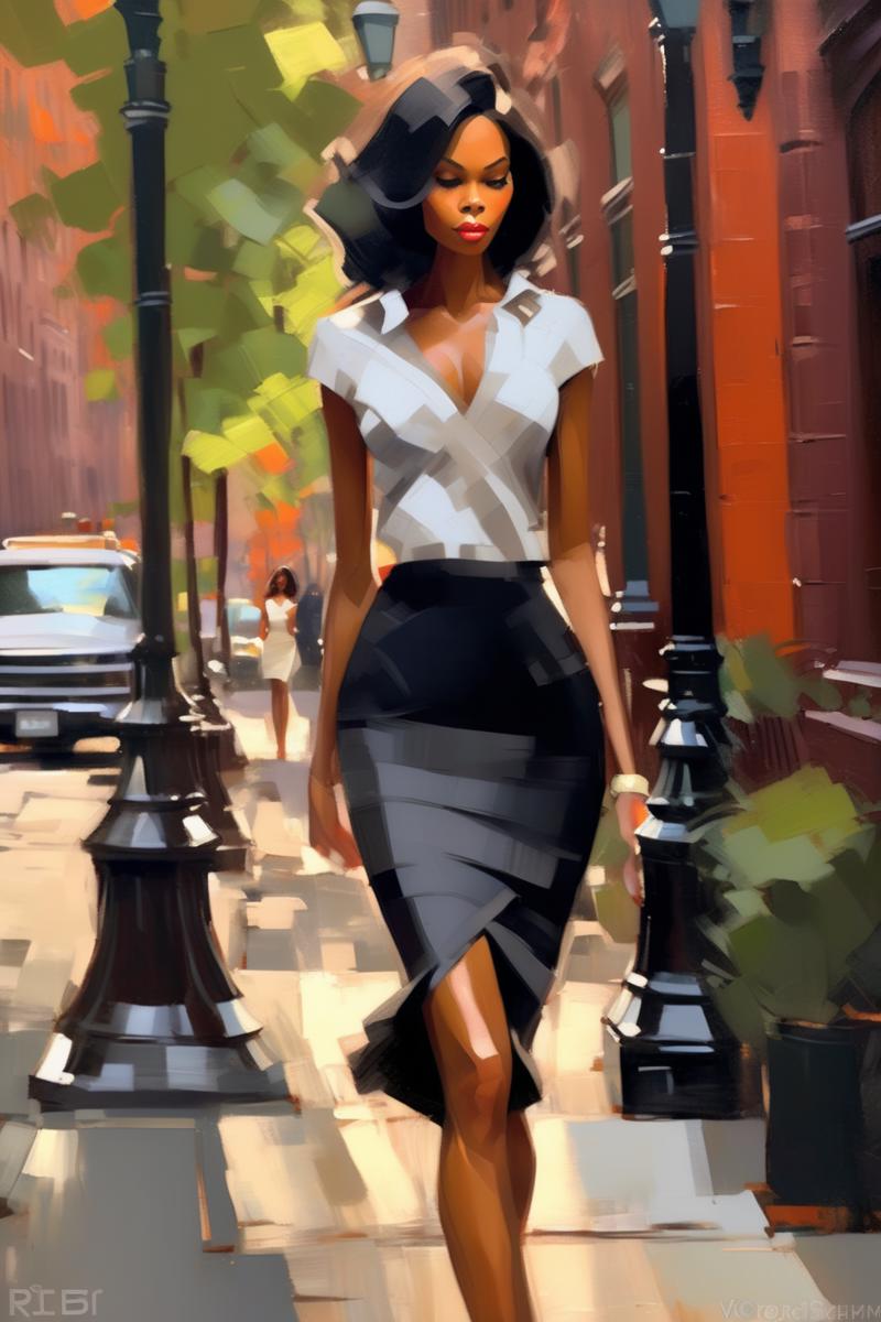 00195-243962804-_lora_Ben Aronson Style_1_Ben Aronson Style - A chic curvaceous ebony woman wearing a pencil skirt by Victoria Beckham, walking.png